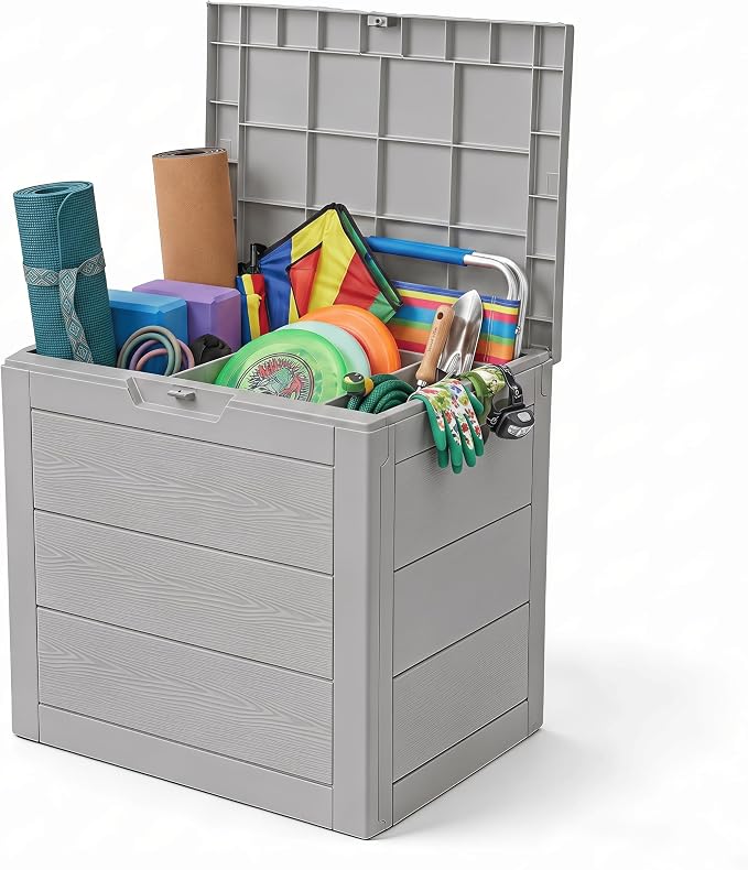 35 Gallon Outdoor Storage Box Waterproof, Deck Boxes Outdoor, Patio Cushions by Unknown
