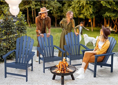 Oversized Stackable Adirondack Chair Set of 2, HDPE Fire Pit Chair | All-Weather - Image 7