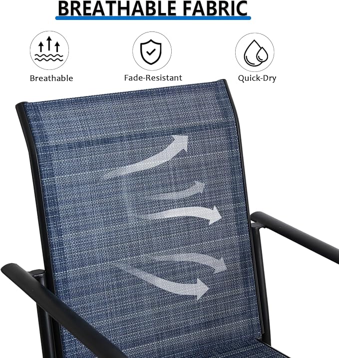 Outdoor Dining Chairs Set of 8, Stackable Patio Chairs - Image 6