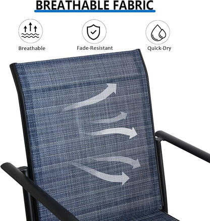 Outdoor Dining Chairs Set of 4, Stackable Patio Chairs - Image 4