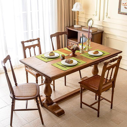KXN Placemats Set of 8, Dual-Layer Thickened Faux Linen Table Mats, Heat Resistant & Wrinkle-Free, Machine Washable Cloth Place Mats for Kitchen Dining Indoor Outdoor (Green)