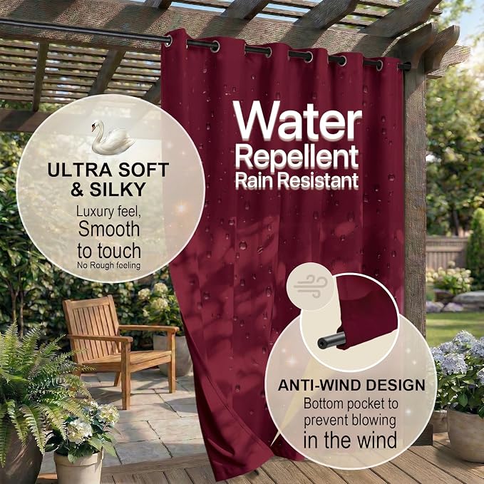 Outdoor Indoor Curtains W52 x L108 - Image 4