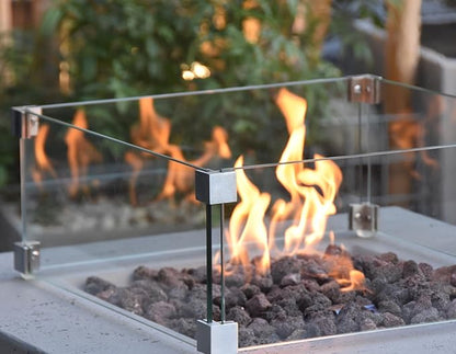 All Fire Table Pit Wind Screens and Stainless Steel Buner Lid from ELEMENTI | ELEMENTI Plus and MODENO (Wind Screens, Square 22" WS - 004)
