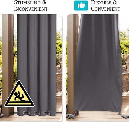 RYB HOME Outdoor Curtains for Patio Waterproof, Windproof - Image 3