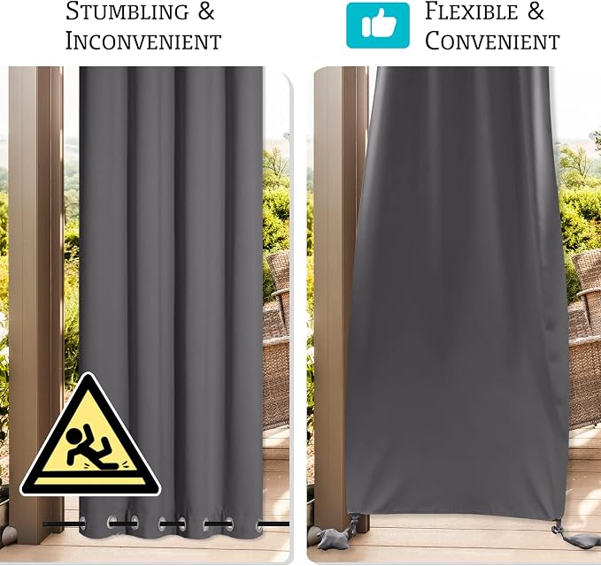 RYB HOME Outdoor Curtains for Patio Waterproof, Windproof - Image 5