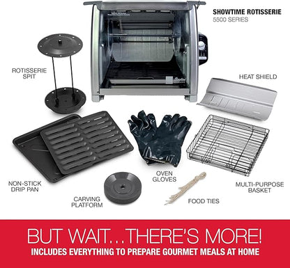 Ronco Modern Rotisserie Oven, Large Capacity (12lbs) Countertop Oven, Multi-Purpose Basket for Versatile Cooking, Easy-to-Use Controls