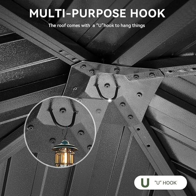 Aoxun Gazebo 10x10 Hardtop Gazebo - Image 9