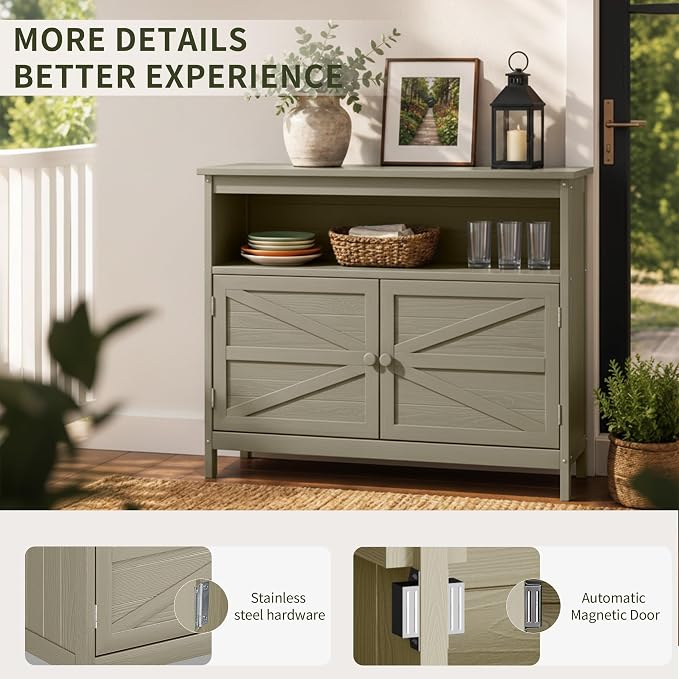 HIPS All-Weather Outdoor Storage Cabinet, Outdoor Sideboard - Image 7