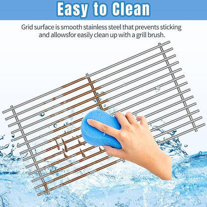 18 7/8" SUS304 9MM Cooking Grates for Weber Genesis II E210 Grill Grates for Weber Genesis II E-210 S-210 Genesis LX E240 S-240, 2-Pack Grill Grate for Weber 60004001 65004001 66801 66094