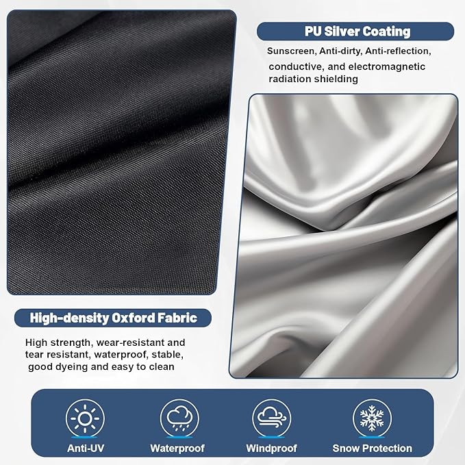 Outdoor Furniture Cover - 100% Waterproof, High Density Oxford, PU Silver Coating, UV Resistant, All-Weather Resistant Patio Table Cover for Round Patio Furniture Set - 84×28 Inch