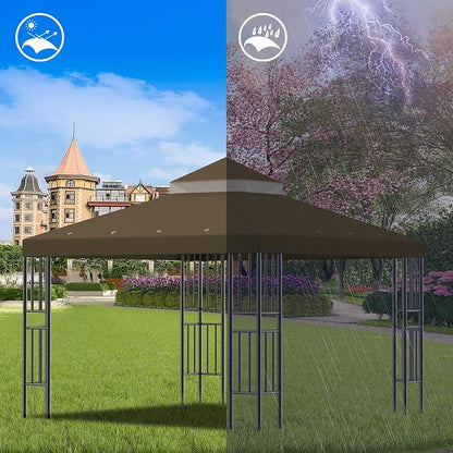 Sumfaller 10x10 FT Gazebo Replacement Canopy Top Cover | Double Tiered Canopy - Image 2