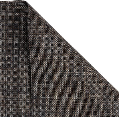 SHACOS Small Wedge Placemats Set of 4 Woven Vinyl Round Table Placemats Wipe Clean Round Table Mats Indoor Outdoor, Black Brown