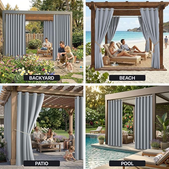 Waterproof Outdoor Curtain W52 x L84 - Image 9
