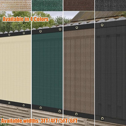 AYOHA 4' x 179' Privacy Fence Screen Fabric Mesh Shade Net Cover, Heavy Duty 160 GSM Privacy Barrier for Chain Link Fence, 90% Privacy Blockage, Excellent Airflow, Cable Zip Ties Included, Brown
