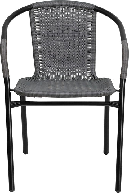 Flash Furniture Lila Modern Rattan Indoor/Outdoor Stackable Dining Chairs - Image 10