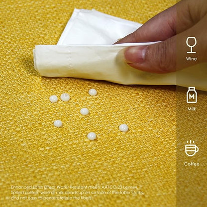 BALCONY & FALCON Rectangle Tablecloth Washable Wrinkle Resistant and Water Proof Table Cloth Decorative Linen Fabric Tablecloths for Dining Parties Kitchen Wedding and Outdoor Use (Yellow, 55x70)