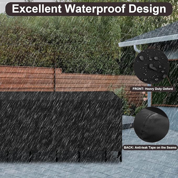 PureFit Patio Furniture Covers, Outdoor Table Furniture Cover Waterproof Rectangle, Patio Sectional Couch Set Cover for Deck, Lawn and Backyard, UV Resistant, 74"L x 47"W x 28"H, Black