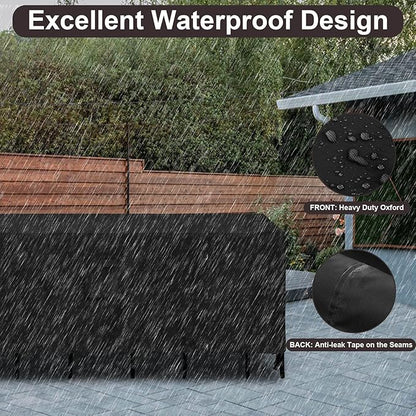 PureFit Patio Furniture Covers, Outdoor Table Furniture Cover Waterproof Rectangle, Patio Sectional Couch Set Cover for Deck, Lawn and Backyard, UV Resistant, 74"L x 47"W x 28"H, Black