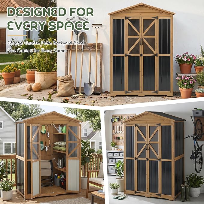 Extra Large Outdoor Storage Cabinet Weatherproof, Garden Shed - Image 8