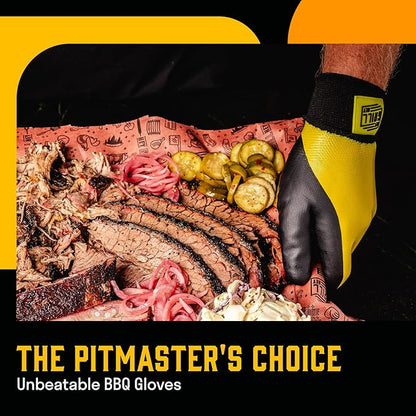 Hey Grill Hey Pitmaster Gloves | BBQ Gloves | Heat Protection up to 500°F or 260°C | High Temp Resistance | Fireproof Glove for Grilling Smoking Barbecue | Washable Mitts | Waterproof | Size - Small