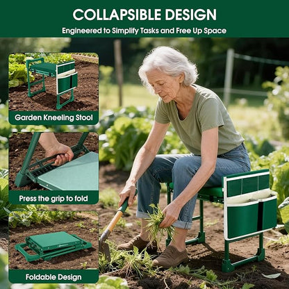 Garden Kneeler and Seat Heavy Duty 600LBS w/ Thicken Wide Soft Kneeling Pad | - Image 6