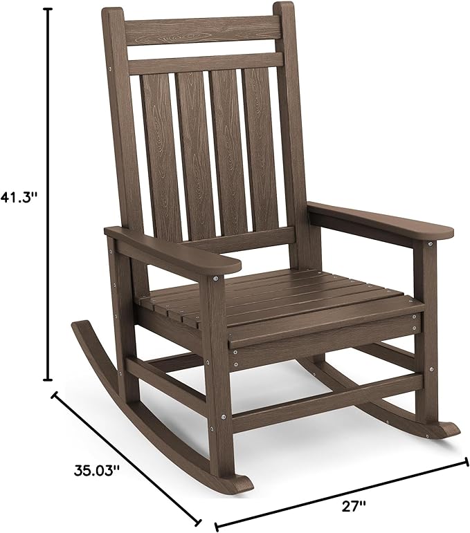 SERWALL HDPE Rocking Chair, Oversized Outdoor Rocking Chair - Image 3