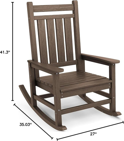 SERWALL HDPE Rocking Chair, Oversized Outdoor Rocking Chair - Image 3