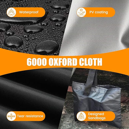 Outdoor Round Fire Pit Cover 57x9.5" Waterproof Tear-Resistant 600D Oxford PU Coated for 52–56" Built-In or In-Ground Stone Fire Pits, Heavy Duty All-Season Protection for Outdoor Fireplaces