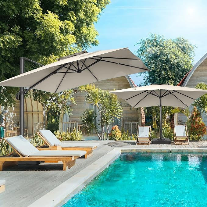 HOTEEL 10x10ft Patio Umbrella Cantilever Umbrella Double Top - Image 11
