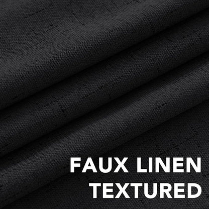 H.VERSAILTEX Bedroom Curtains Blackout Linen Blackout Curtains 84 Inches Long - Image 4