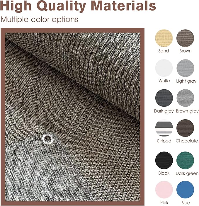SUNNY GUARD 2.5/2.6/3/3.3/4/5/6/8 Balcony Privacy Screen Fence, Apartments Railing, Heavy Duty Wind Block Screen for Outdoor,Porch,Patio,Deck Privacy,3'x10' Brown-Grey（We Make Custom Sizes）
