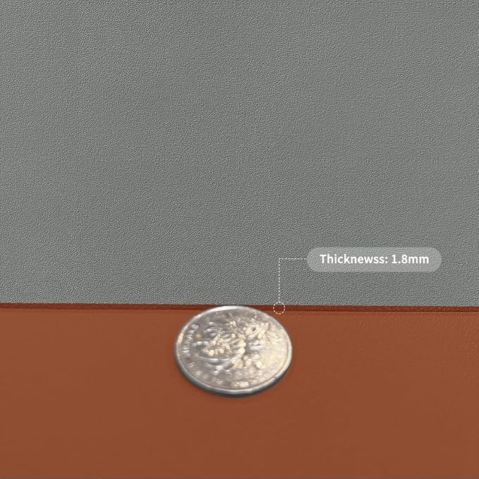Leather Table Pad,1.8mm Thick,40x96 Inch,Dining Table Pad,Table Pads for Dining Room Table Rectangular,Dining Room Table Cover,Dining Table Cover(Brown+Gray,40x96)