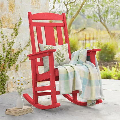 LUE BONA Rocking Chair Outdoor, Weather Resistant Poly Plastic Rocker Chairs by LUEBONA