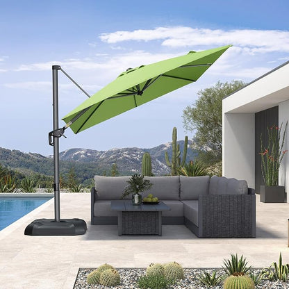 PURPLE LEAF Outdoor Umbrella 8' x 8' Square Sun Protection Apple Green | Smooth by PURPLELEAF