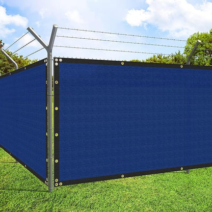 ECOOPTS 4'x90' Privacy Fence Screen Windscreen with Copper Grommets, Fit for Commercial Fence and Residential Garden Outdoor 90% UV Blockage, Cable Zip Ties Included (Blue)