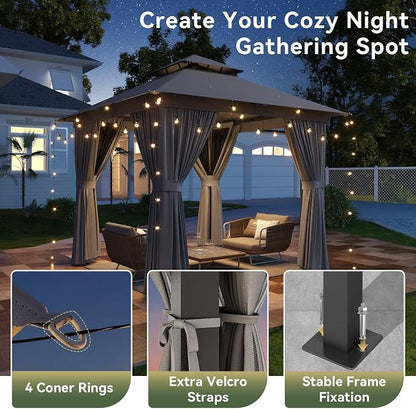 8'x8' Gazebo, Metal Frame Canopy - Image 8