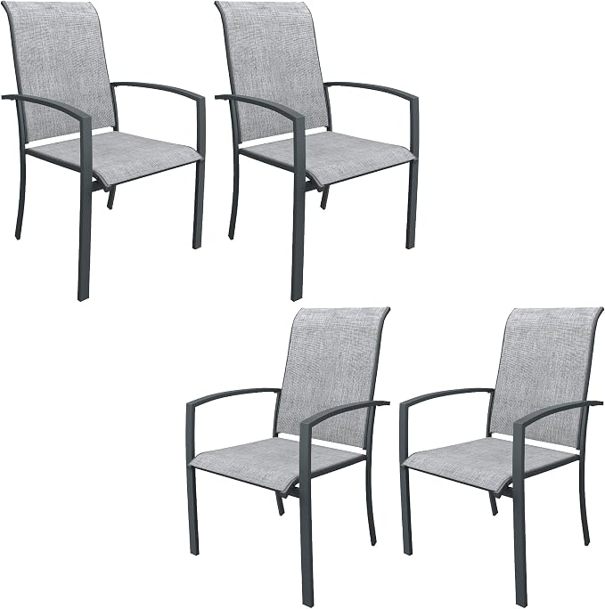 DIFY Patio Chairs Set of 4, Stackable Outdoor Dining Chairs by DIFY