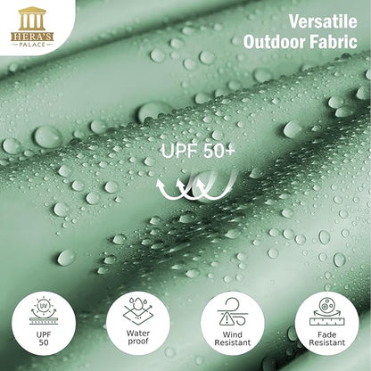 13 ft Large Double-Sided Patio Umbrella, Outdoor Umbrella, Mint | HERA'S PALACE - Image 5
