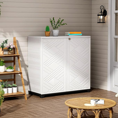 ZZM Indoor/Outdoor Storage Cabinet Waterproof, All Weather Outdoor Storage - Image 5