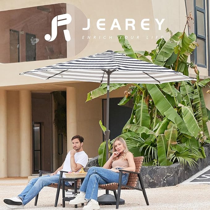 JEAREY 10 ft Outdoor Patio Umbrella w/Tilt and Crank - Image 6