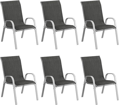 Amopatio Patio Chairs Set of 6, Stackable Outdoor Dining Chairs by Amopatio