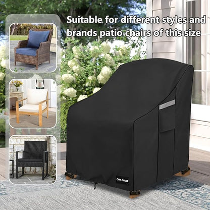 Outdoor Chair Covers 28"W x 31"D x 36"H,600D Heavy Duty Waterproof Patio Chair Cover,Outdoor Furniture Covers for Lawn/Garden Chiar,Black