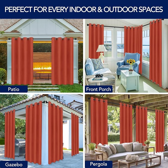 PureFit Outdoor Curtains for Patio Waterproof Weatherproof Outside Curtains | - Image 5