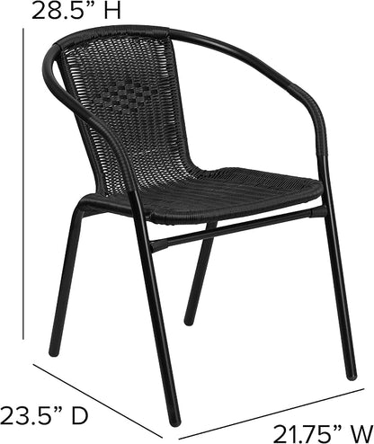 Flash Furniture Modern Rattan Indoor/Outdoor Restaurant Dining Chairs, - Image 3