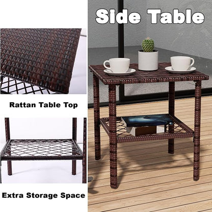 DECMICO 3-Piece Patio Furniture Set, Wicker Rocking Chairs - Image 7