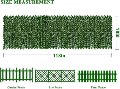 iCover Artificial Ivy Privacy Screen for Fence, 78x118in Strengthened Joint Prevent Leaves Falling Off, Faux Hedge Panels Greenery Vines, Decorative Fences for Outdoor, Garden