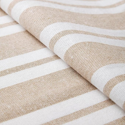 Encasa XO Cotton Dining Table Runner | Franca Beige Stripes | Size 13x72 in - Machine Washable & Durable