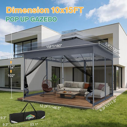 COBIZI 10x15 Pop up Canopy Gazebos on Clearance-Canopy Tent - Image 3