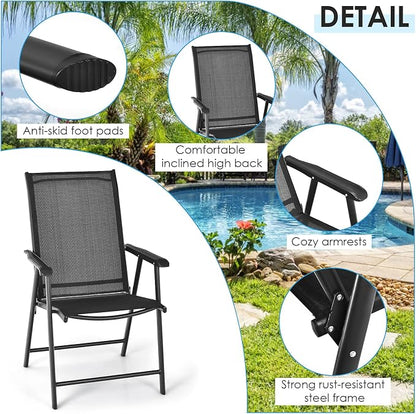 GIANTEX Set of 4 Patio Folding Chairs, Outdoor Chairs - Image 6