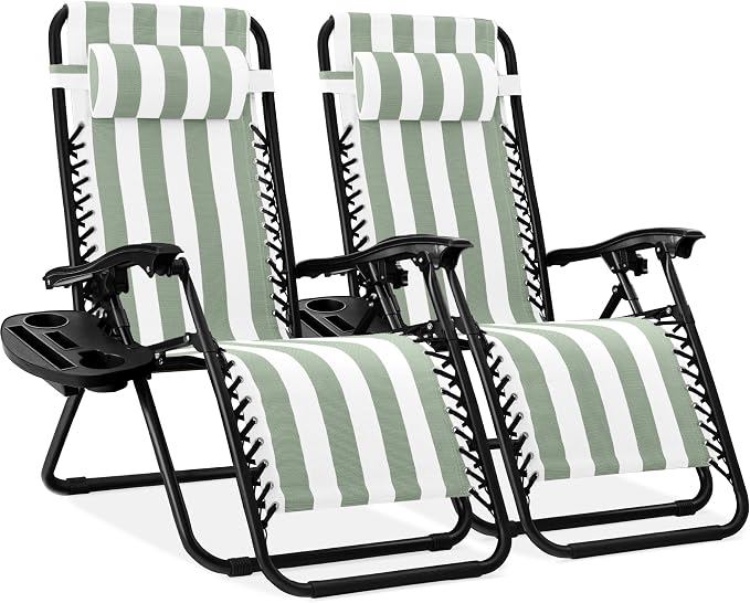 Best Choice Products Set of 2 Adjustable Steel Mesh Zero Gravity Lounge Chair by Unknown